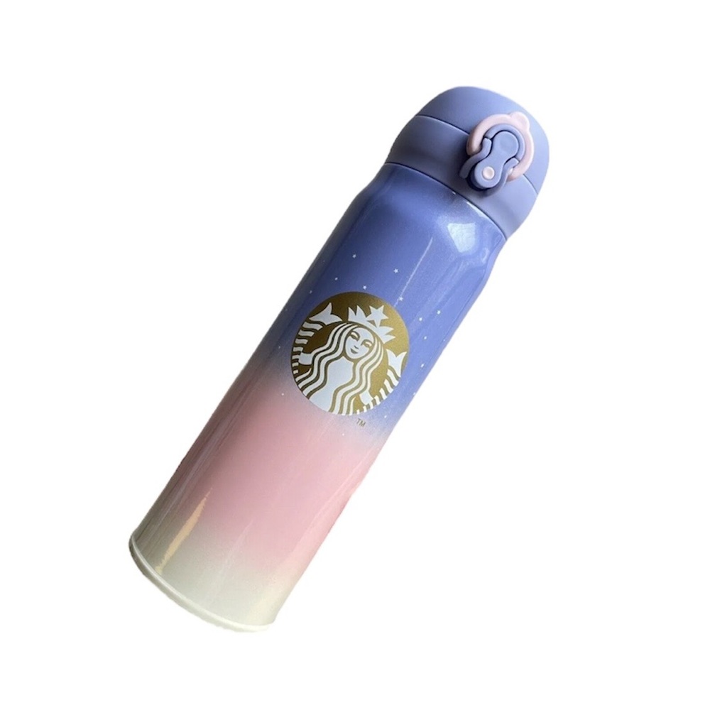 🤍 STARBUCKS Stainless Steel Starry Night Pink Blue Purple Ombre Tumbler NEW - Picture 2 of 4